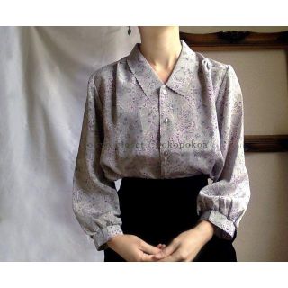 超美品　アンティーク　スカラップ　襟　アート　ブラウス　Vintage(シャツ/ブラウス(長袖/七分))