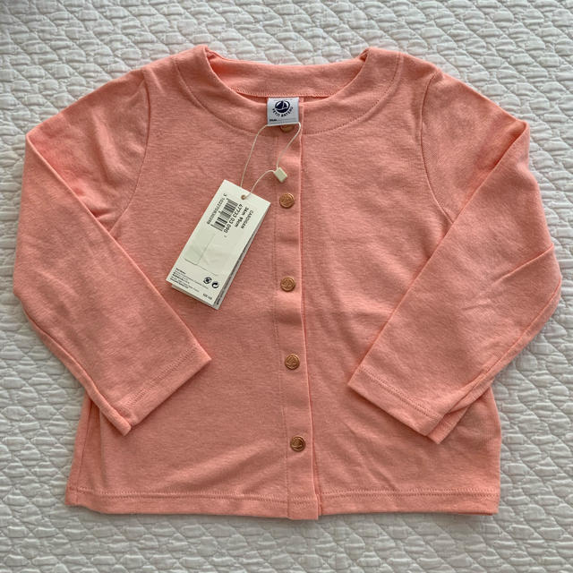 PETIT BATEAU(プチバトー)の【プチバトー】新品 コットンリネンカーディガン 女の子 36m95cm キッズ/ベビー/マタニティのキッズ服女の子用(90cm~)(カーディガン)の商品写真