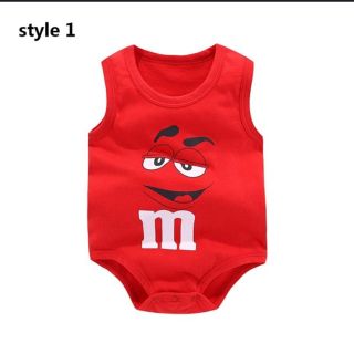 ロンパース  baby m&m's 赤 レッド アメリカン 80cm(ロンパース)