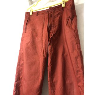 コモリ(COMOLI)のAULAREE 18ss pants ブリックレッド サイズ3(ワークパンツ/カーゴパンツ)