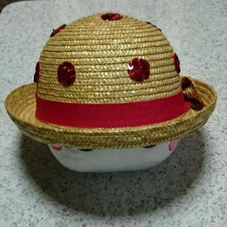 ニットプランナー(KP)のkp 赤ドット麦わら帽子 56(帽子)