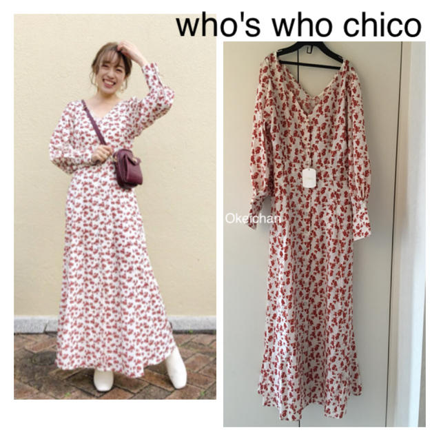 who's who Chico(フーズフーチコ)の今季19SS新作☆Chico 前開き花柄ロング丈ワンピース レディースのワンピース(ロングワンピース/マキシワンピース)の商品写真