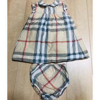 バーバリー(BURBERRY)のバーバリーチルドレン チェックコットンドレス18M(86cm) ブルマー付(ワンピース)