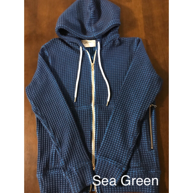 パーカーSea Green シーグリーン / ワッフルパーカー ネイビー (未使用)