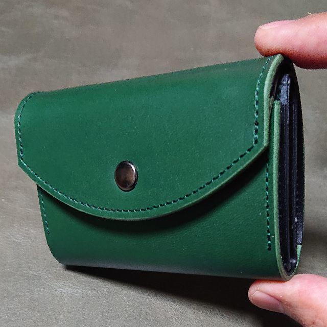 ミニ財布（緑×黒×緑）