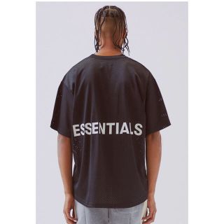 フィアオブゴッド(FEAR OF GOD)のfog essentials Vネックメッシュ半袖Tシャツ Mサイズ 黒 新品(Tシャツ/カットソー(半袖/袖なし))