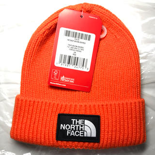 ザノースフェイス(THE NORTH FACE)のThe North Face ニット帽 オレンジ ロゴボックス (ニット帽/ビーニー)