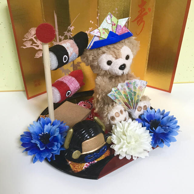専用】ダッフィー 扇子 端午の節句 五月人形 置物&シェリーメイ 壁かけ 飾り★