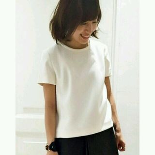 ドゥーズィエムクラス(DEUXIEME CLASSE)の美品❗️ドゥーズィエムクラス  ダブルサテンコンパクトTシャツ オフホワイト(シャツ/ブラウス(半袖/袖なし))