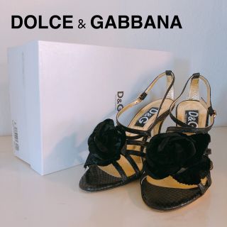 ディーアンドジー(D&G)のサマーセール♡ドルチェ&ガッバーナ フラワー サンダル 35 22.5 黒(サンダル)