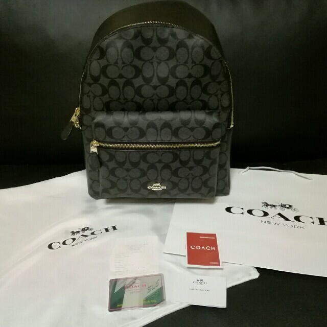 ネット売り ☆COACH F38301 シグネチャー☆バックパック☆チャコール