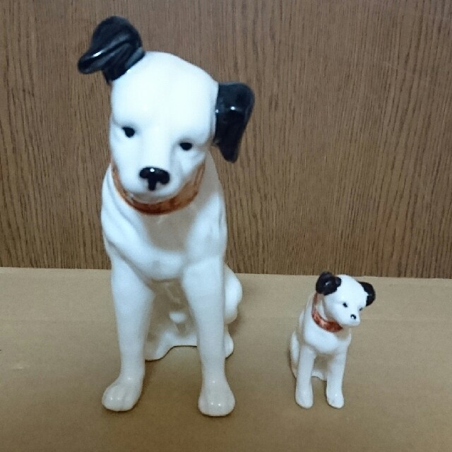 昭和レトロ ビクター犬セット (大・小)置物 victor ニッパー 置物