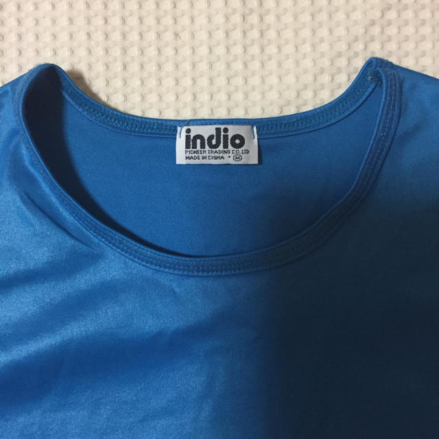 indio(インディオ)の21.インディオ☆シンプル半袖カットソー☆ブルー系☆サイズM レディースのトップス(カットソー(半袖/袖なし))の商品写真