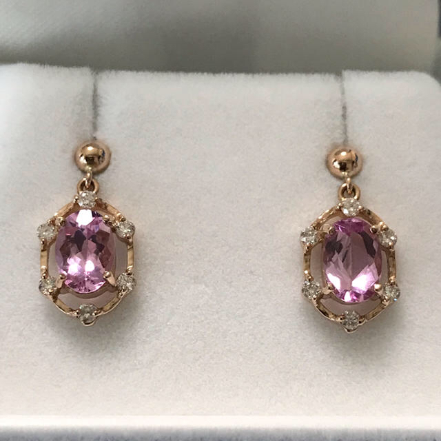 おにちゃん様専用❤ピンクトパーズ1.12ct&ダイヤピアス おにちゃん様専用❤ピンクトパーズ1.12ct&ダイヤピアス