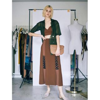 アメリヴィンテージ(Ameri VINTAGE)のAMERI LACE UP LITTLE PLEATS SKIRT (ロングスカート)