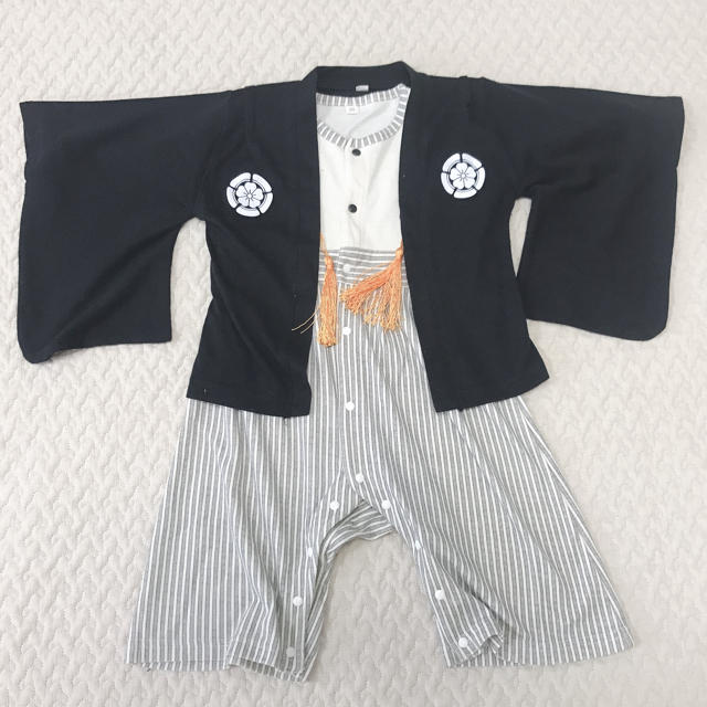 男の子 袴ロンパース 90cm キッズ/ベビー/マタニティのキッズ服男の子用(90cm~)(和服/着物)の商品写真