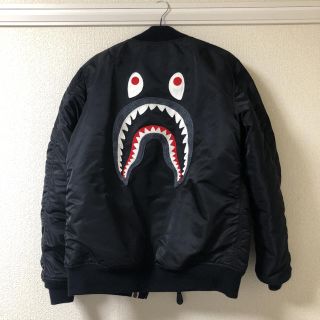 アベイシングエイプ(A BATHING APE)のbape  シャーク ma-1(フライトジャケット)