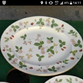 ウェッジウッド(WEDGWOOD)のウェッジウッド  ワイルドストロベリーのオーバルプレート(食器)