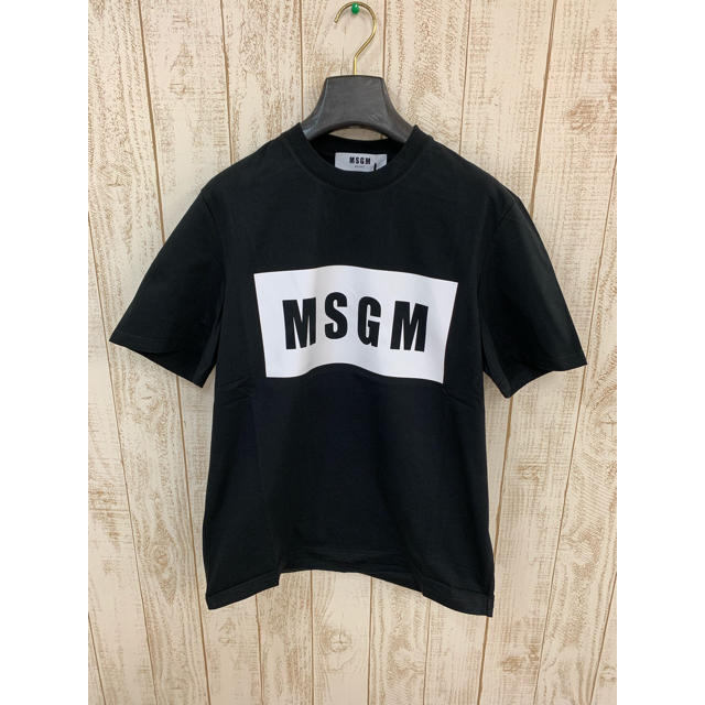 MSGMエムエスジーエム新品ボックスロゴTシャツ人気ブラックタグ付き送料込み