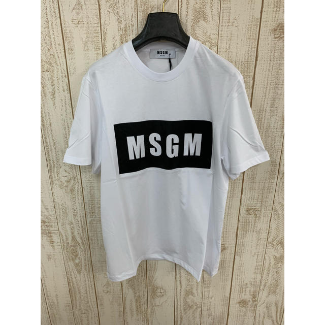 MSGMエムエスジーエム新品ボックスロゴTシャツ人気ホワイトタグ付き送料込み