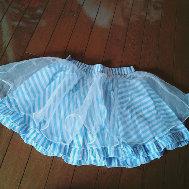 Miauler Mew(ミオレミュー)の水色ストライプフレアスカート レディースのスカート(ミニスカート)の商品写真