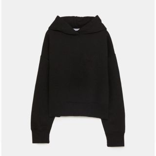 ザラ(ZARA)のZARA クロップド丈フード付きトップス(パーカー)