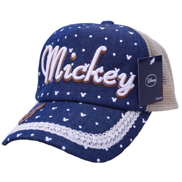 Disney(ディズニー)のMickey Mous ミッキーマウス メッシュキャップ ドット★ネイビー新品 レディースの帽子(キャップ)の商品写真