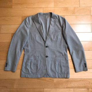 ユニクロ(UNIQLO)の【美品】ユニクロ ジャケット グレー Lサイズ(テーラードジャケット)