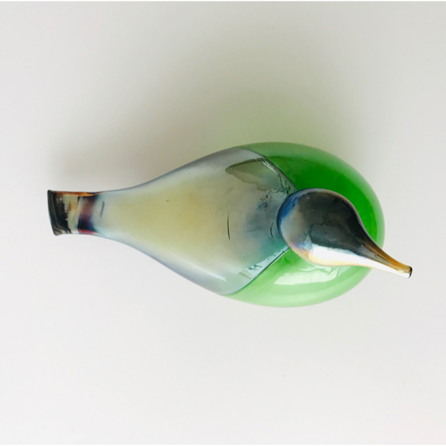 iittala(イッタラ)のGreen Waterbird 2009 オイバ・トイッカ  バード イッタラ エンタメ/ホビーの美術品/アンティーク(ガラス)の商品写真