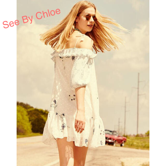 SEE BY CHLOE(シーバイクロエ)の早い者勝ち！ シーバイクロエ See By Chloe シフォン ワンピース レディースのワンピース(ひざ丈ワンピース)の商品写真