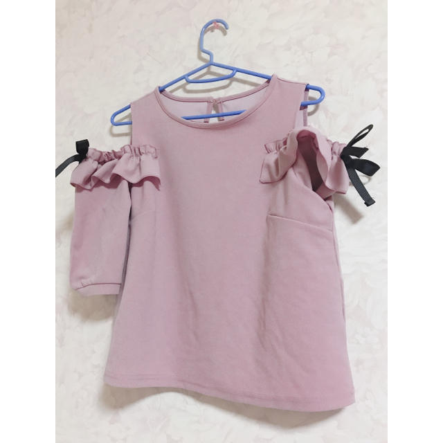 しまむら(シマムラ)の半袖 肩あき レディースのトップス(Tシャツ(半袖/袖なし))の商品写真