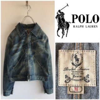 ラルフローレン(Ralph Lauren)の高級 ラルフローレン ビンテージ加工 デニムジャケット M インディゴ(Gジャン/デニムジャケット)