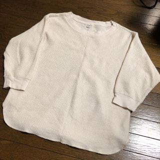 ユニクロ(UNIQLO)のUNIQLO ユニクロ ワッフル クルーネック t カットソー 七分丈 七分袖(カットソー(長袖/七分))