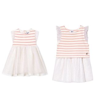 プチバトー(PETIT BATEAU)のまくら様専用♡36m,8ans プチバトー マリニエールチュールワンピース (ワンピース)