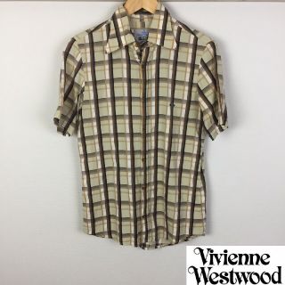 ヴィヴィアンウエストウッド(Vivienne Westwood)の美品 ヴィヴィアンウエストウッドマン 半袖シャツ チェック柄 サイズ1(シャツ)