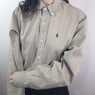 ポロラルフローレン(POLO RALPH LAUREN)のPolo by Ralph Lauren シャツ 長袖 USA製 ベージュ(シャツ)