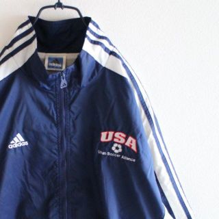 アディダス(adidas)のUS アディダス USA ナイロン ジャケット ネイビー L(ナイロンジャケット)