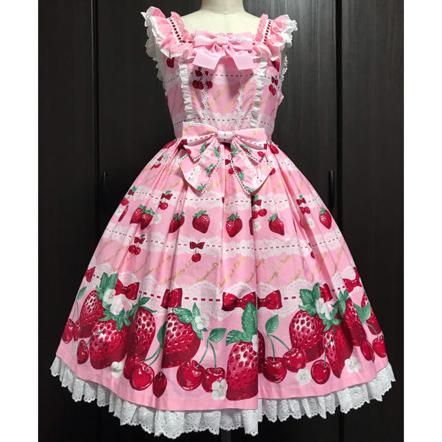 Angelic Pretty(アンジェリックプリティー)のデザートベリー JSK ピンク レディースのワンピース(ひざ丈ワンピース)の商品写真