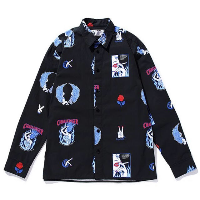 Challenger L/S FIRE LADY SHIRT 黒 M 新品未使用