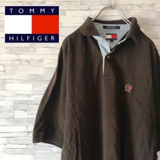 トミーヒルフィガー(TOMMY HILFIGER)の希少90s トミーヒルフィガー ポロシャツ ワンポイント ★ワントーンコーデに★(ポロシャツ)