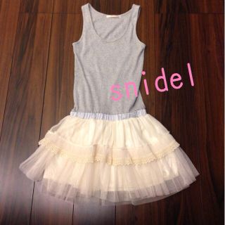 スナイデル(SNIDEL)のsnidel チュールタンクワンピ(ミニワンピース)