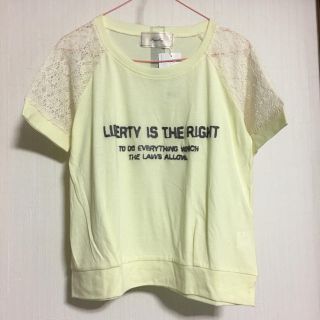 ページボーイ(PAGEBOY)の【新品】PAGEBOY 袖レースTシャツ イエロー(Tシャツ(半袖/袖なし))