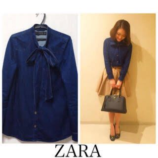 ザラ(ZARA)のchay愛用！大人気完売リボンデニムシャツ (シャツ/ブラウス(長袖/七分))