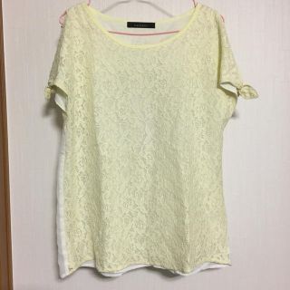 ページボーイ(PAGEBOY)のPAGEBOY レースシャツ イエロー(Tシャツ(半袖/袖なし))