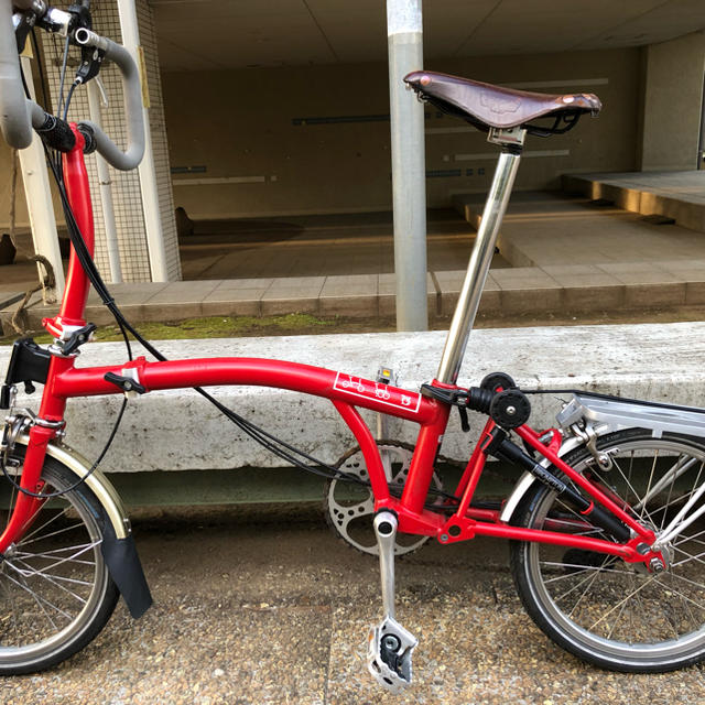 BROMPTON(ブロンプトン)の2012ブロンプトンP6R レッドBrooksサドルリアライトBrompton  スポーツ/アウトドアの自転車(自転車本体)の商品写真