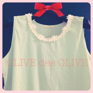 オリーブデオリーブ(OLIVEdesOLIVE)の甘め爽やかタンク★大きいサイズ(カットソー(半袖/袖なし))