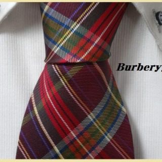 バーバリー(BURBERRY)の美品★バーバリー★【光沢チェック柄】高級ネクタイ★ヴィンテージ希少★(ネクタイ)