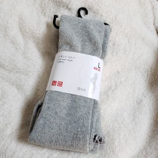 ユニクロ(UNIQLO)の新品未使用 UNIQLO リブレギンス グレー サイズＬ(レギンス/スパッツ)