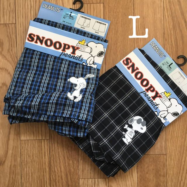 SNOOPY(スヌーピー)の新品☆スヌーピー  メンズ トランクス L 綿100% 2枚セット メンズのアンダーウェア(トランクス)の商品写真