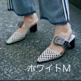 アメリヴィンテージ(Ameri VINTAGE)のBRAID UPPER HEEL ホワイトM(サンダル)